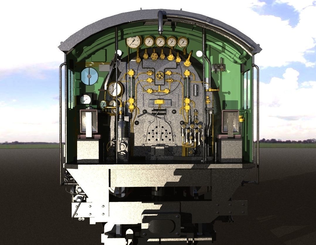 D52 steam locomotive ww2 3D model_2
