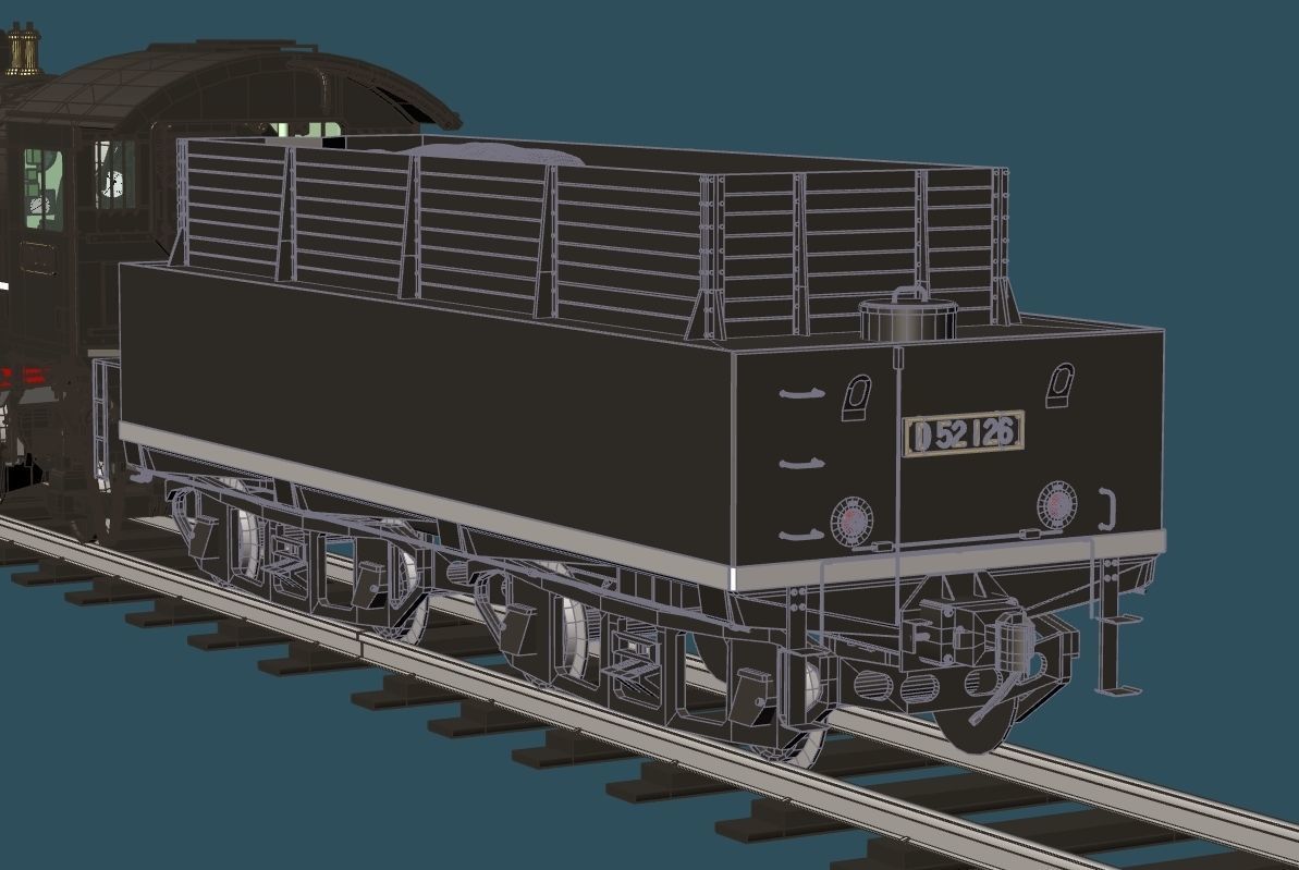 D52 steam locomotive ww2 3D model_12