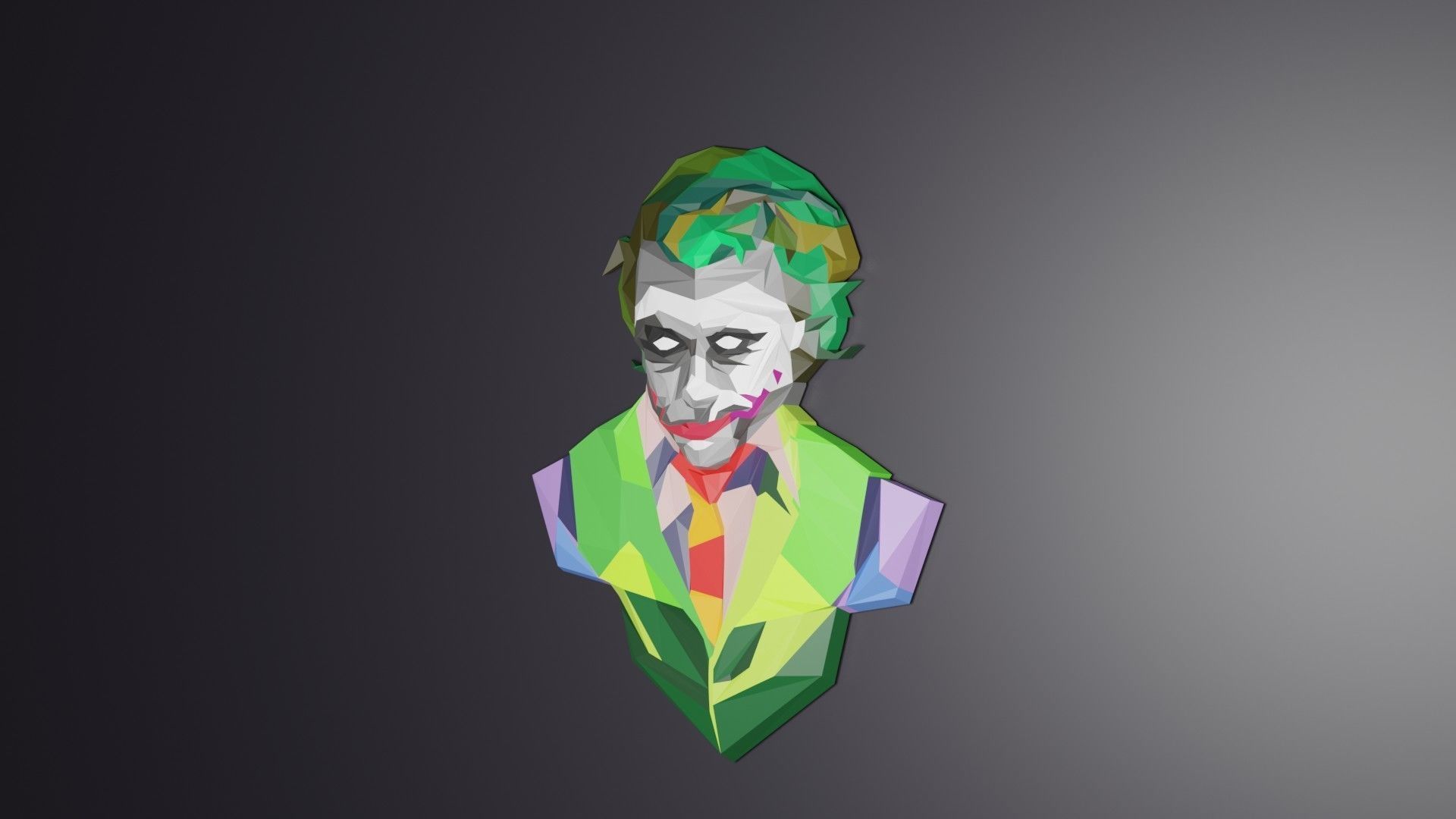 joker lowpoly 3d model 3D print model_2