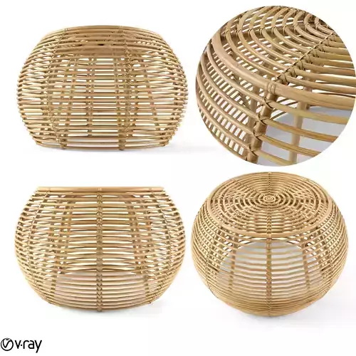 JAVA RATTAN OTTOMANS From Large