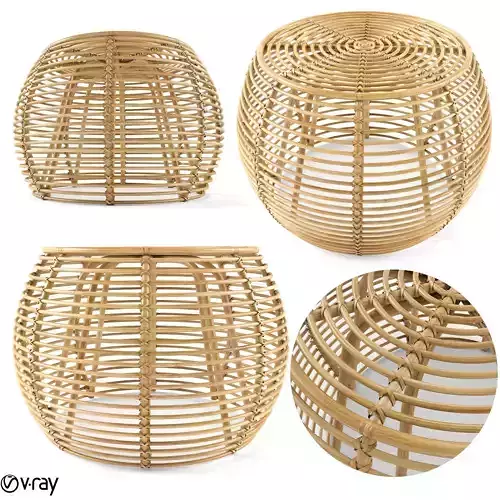 JAVA RATTAN OTTOMANS Small