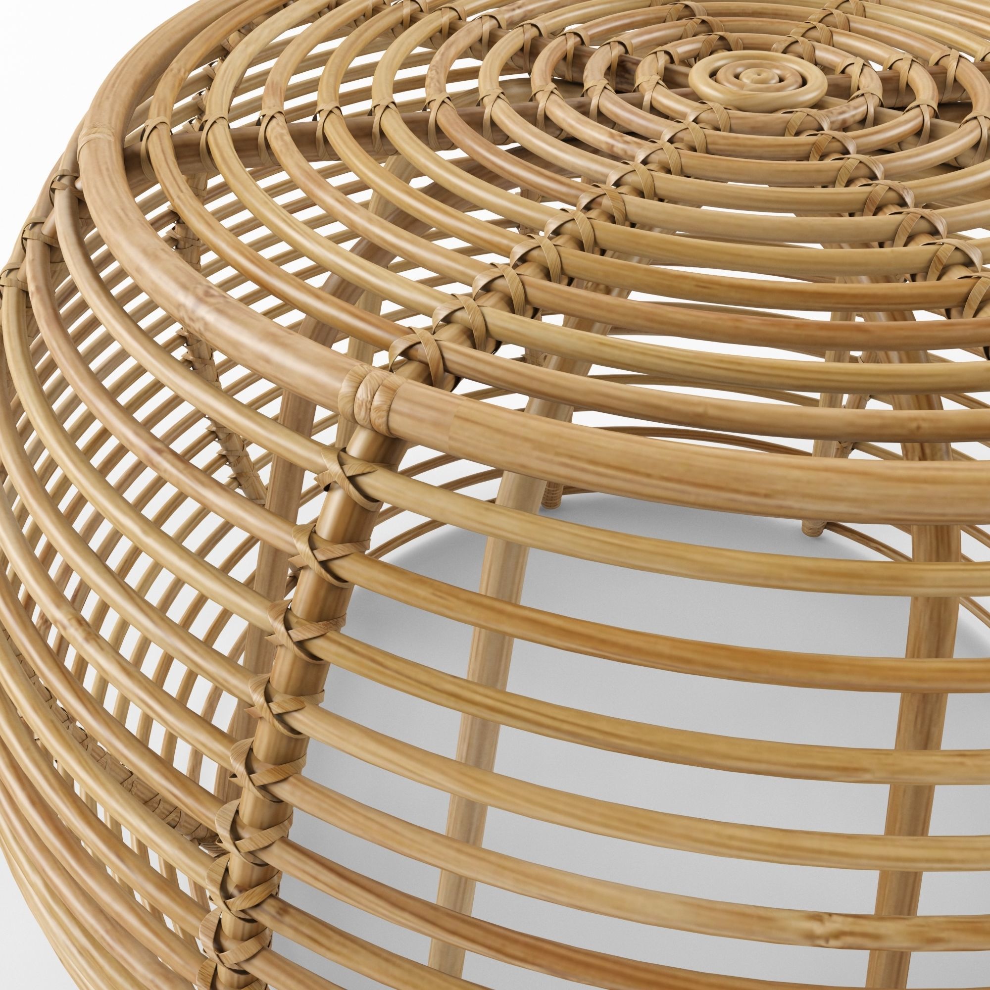 JAVA RATTAN OTTOMANS Small 3D model_1
