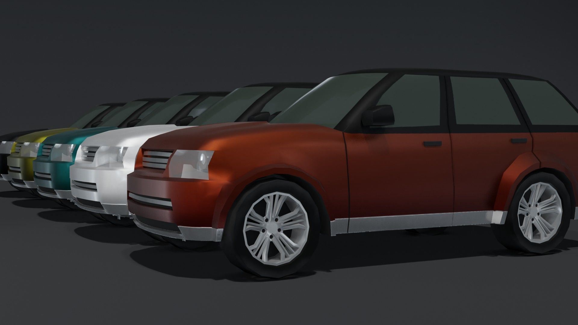 SUV Car Generic Low-poly 3D model_19