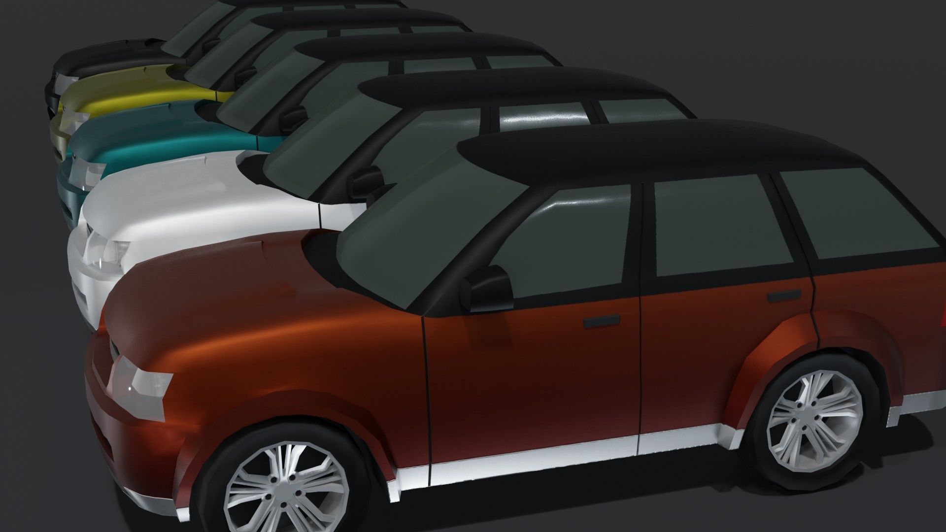 SUV Car Generic Low-poly 3D model_9