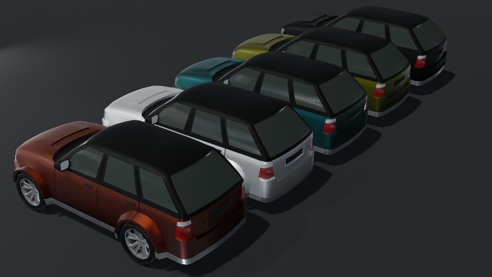 SUV Car Generic Low-poly 3D model_17