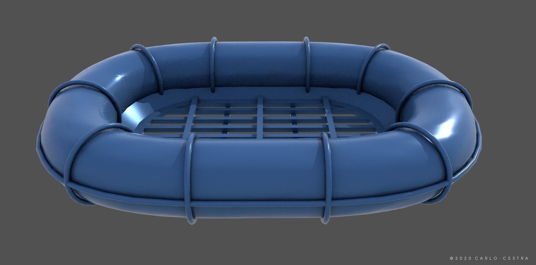 Carley raft - Personal license - 1-72 scale 3D print model_3