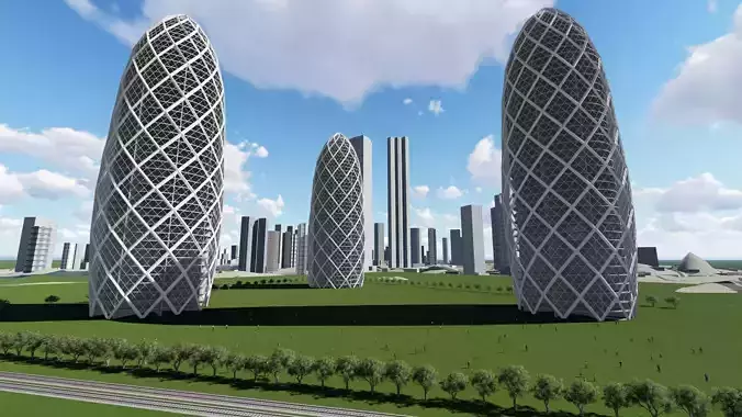 Glazed modern skyscraper