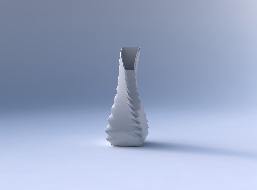 Vase twisted top bent quadratic 2 with sections and twisted l... 3D print model_4