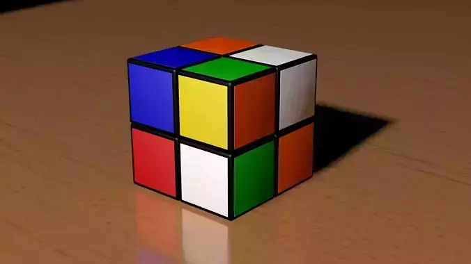 2x2 Scrambled Rubiks Cube