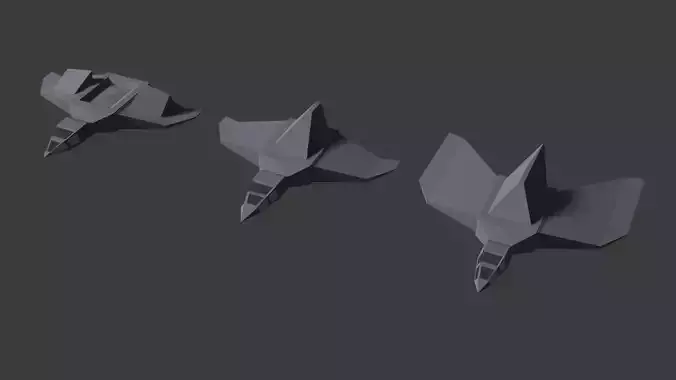 Spaceships - Low poly models 