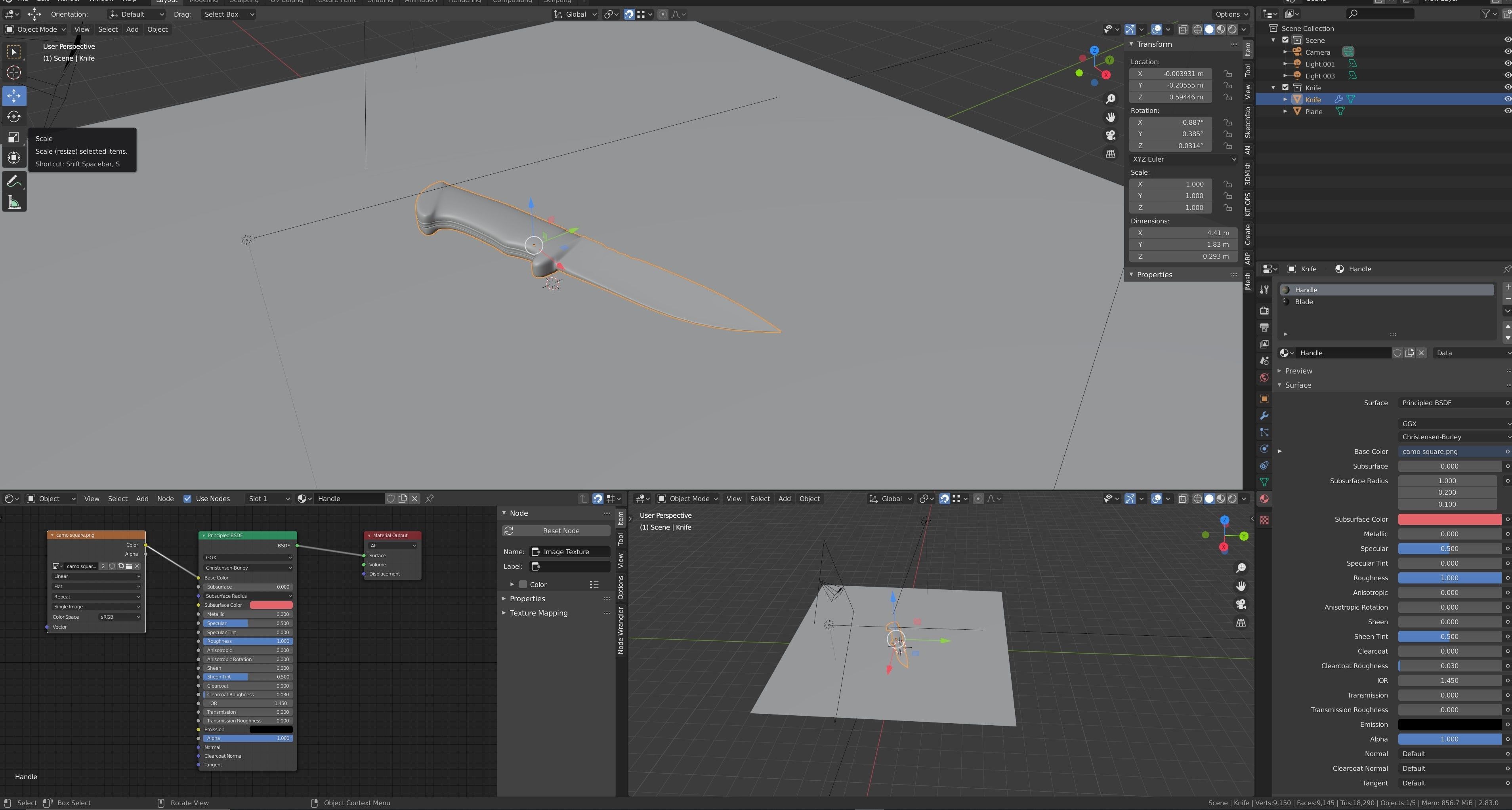 A Survival - Hunting Knife 3D model_4