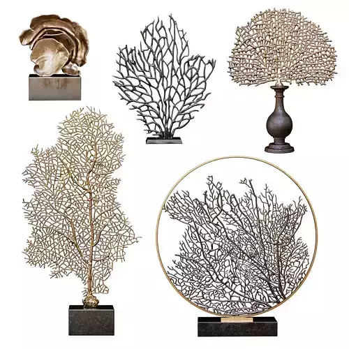 Coral set 3 gold tree