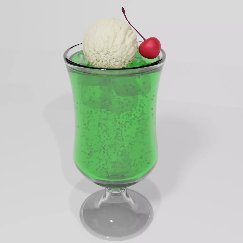 A melon soda float 3D model
