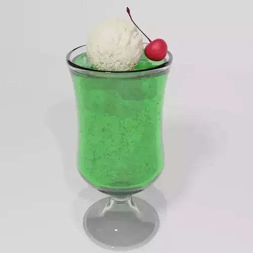 A melon soda float