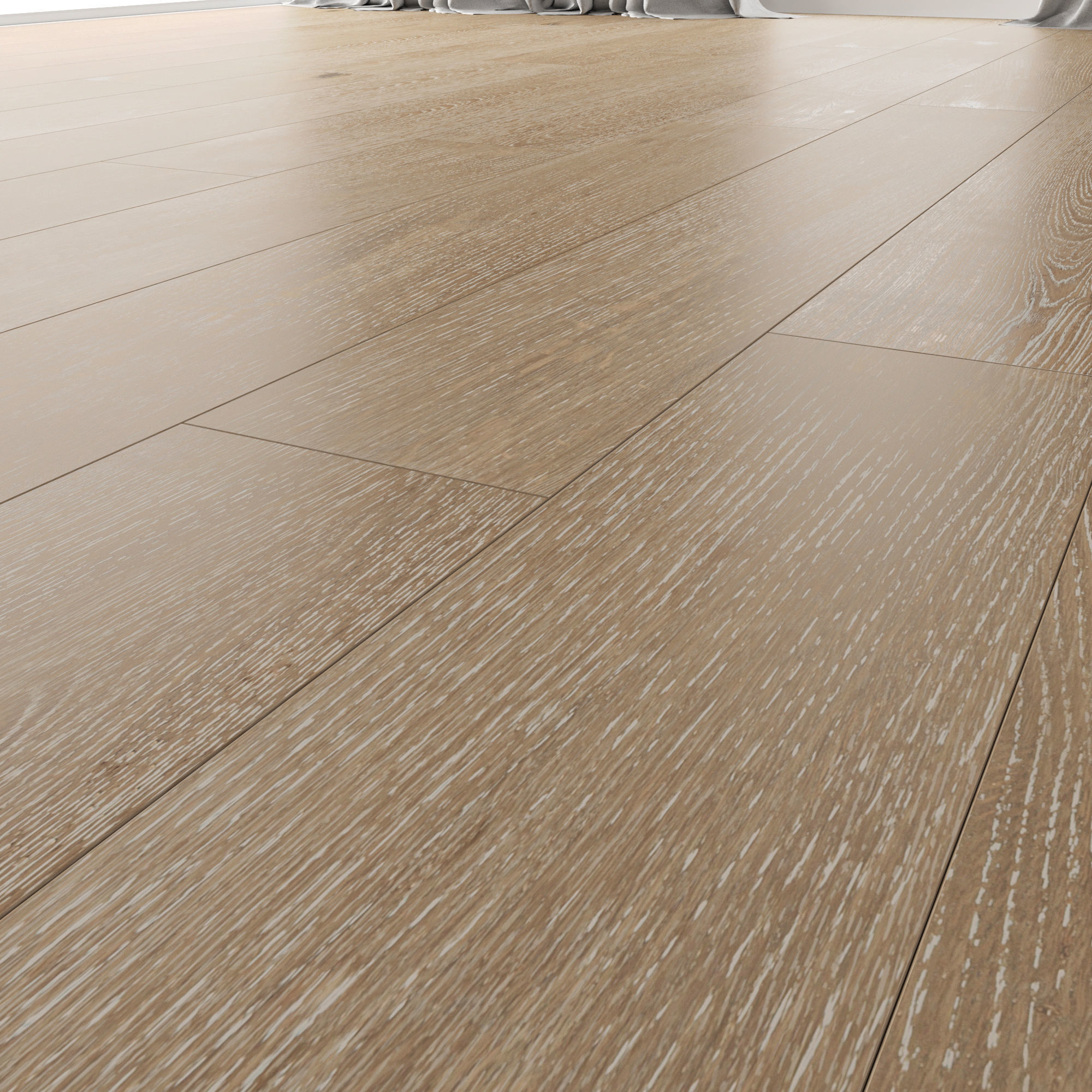 Wood floor Oak Malmo Brushed 3D model_2