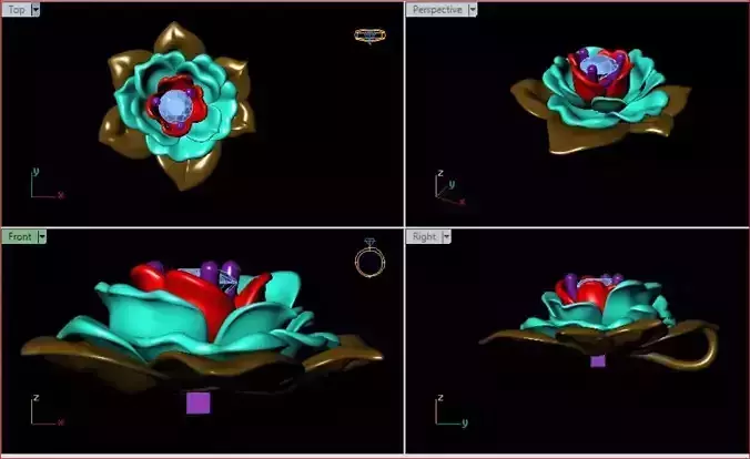 Flower Gold Pendants Mat day Hoa