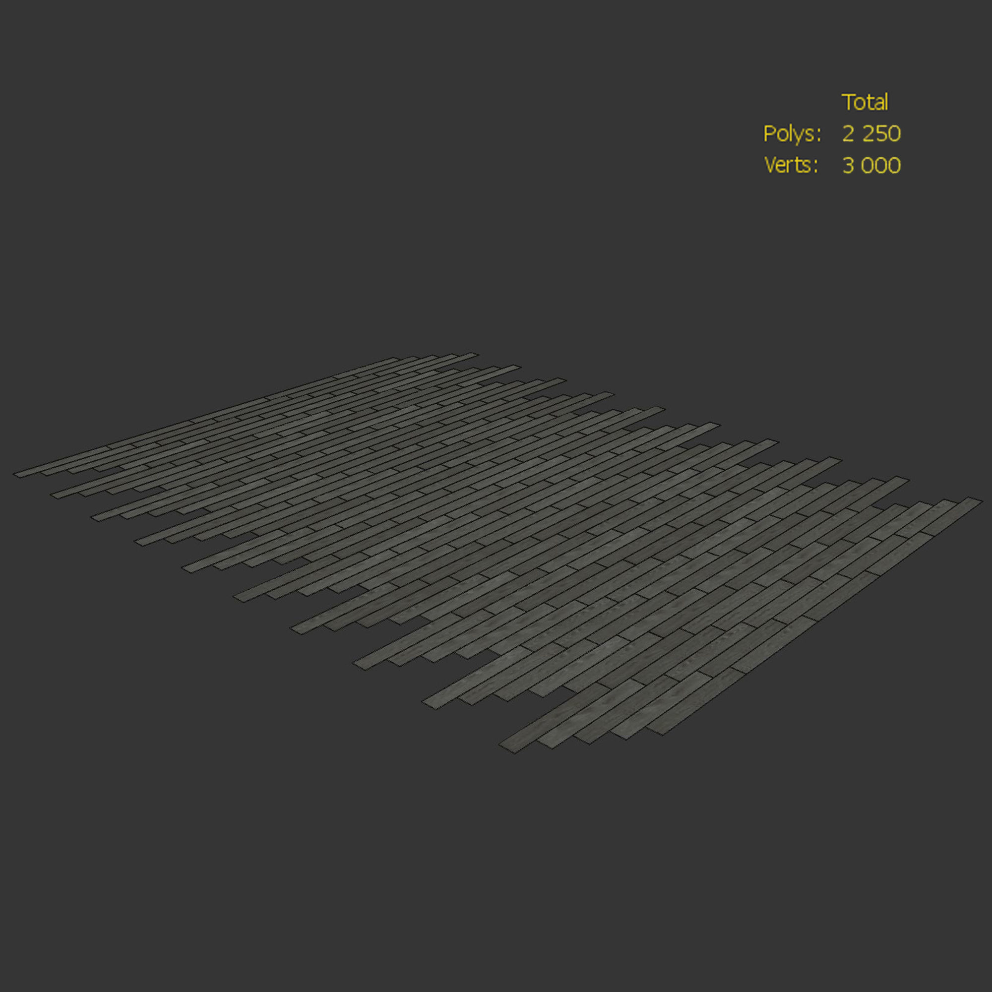 Wood floor Oak Metallic Black Brushed 3D model_3