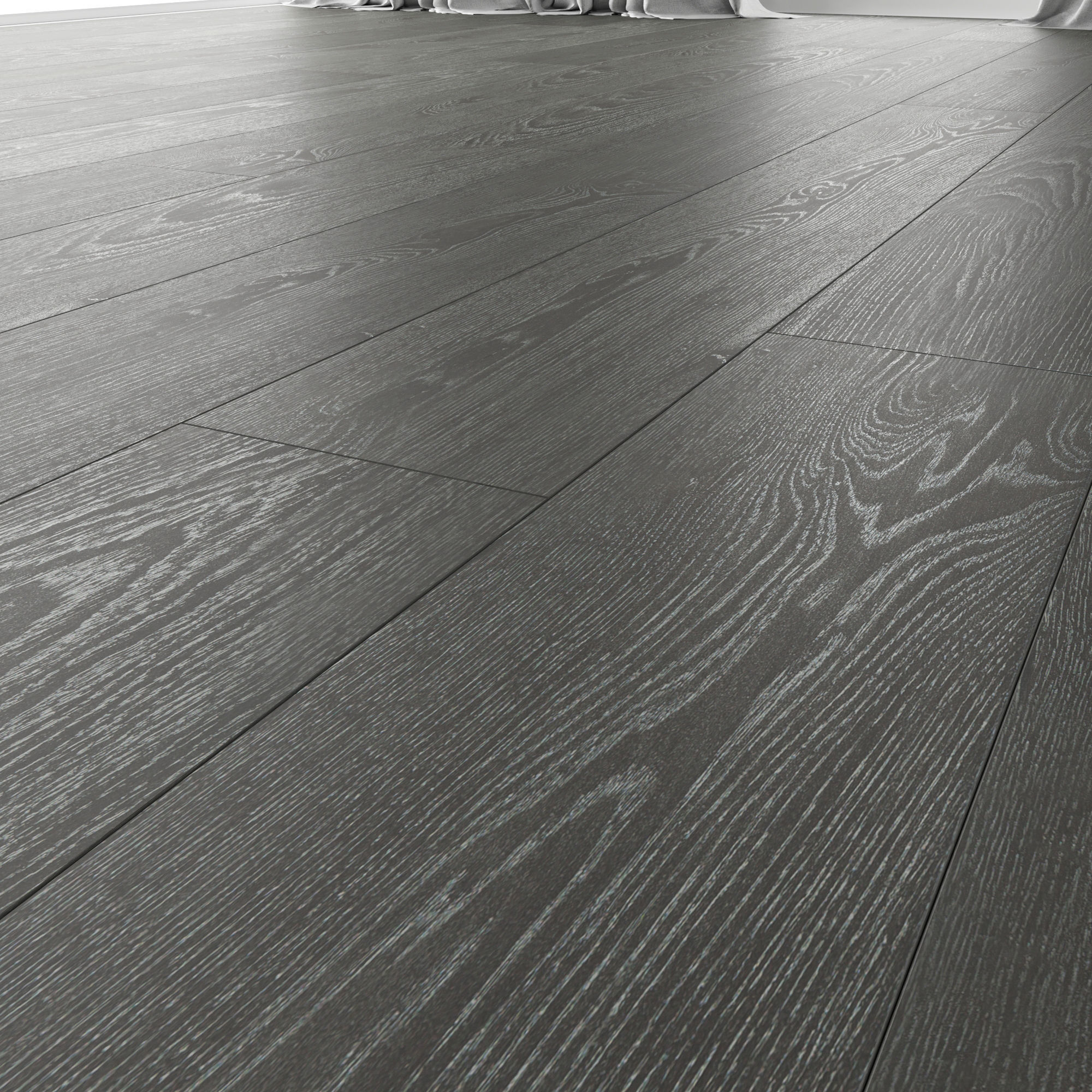 Wood floor Oak Metallic Black Brushed 3D model_2
