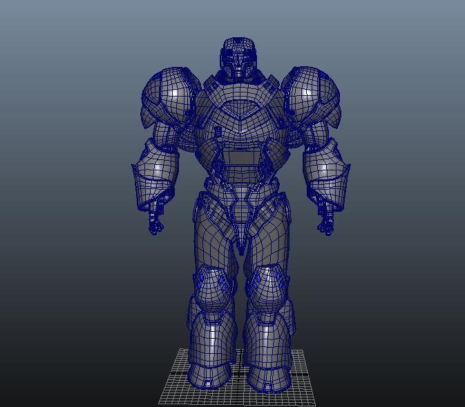 Robot silver 3D model_2