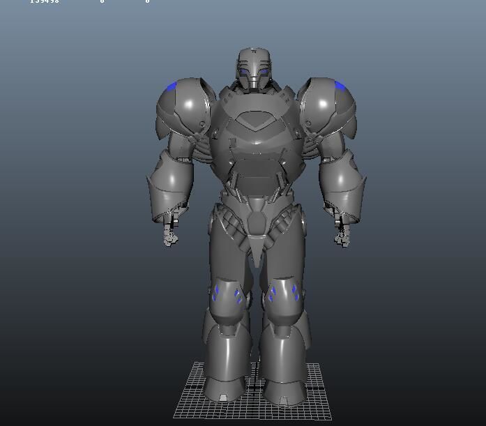 Robot silver 3D model_1