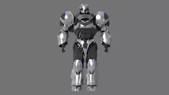 Robot silver 3D model_0