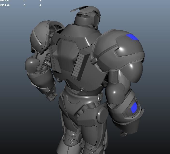 Robot silver 3D model_3