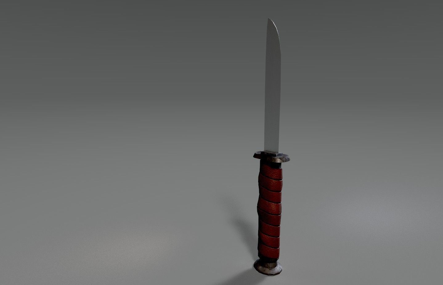 Combat Leather Wrapped Knife  Low-poly 3D model_3