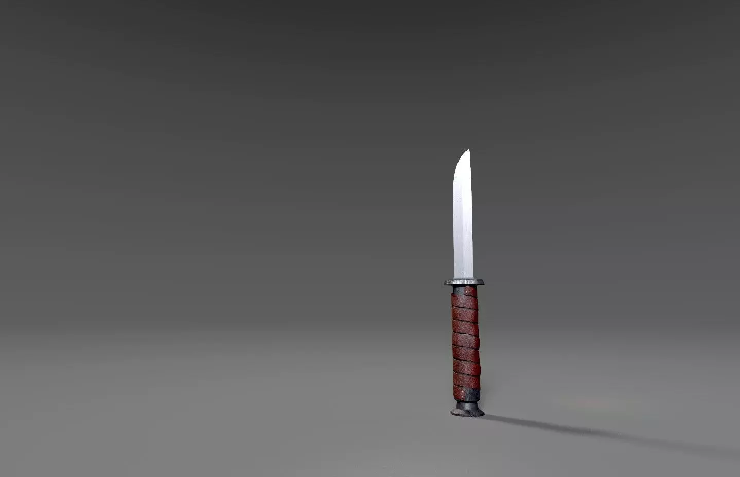 Combat Leather Wrapped Knife  Low-poly 3D model_0