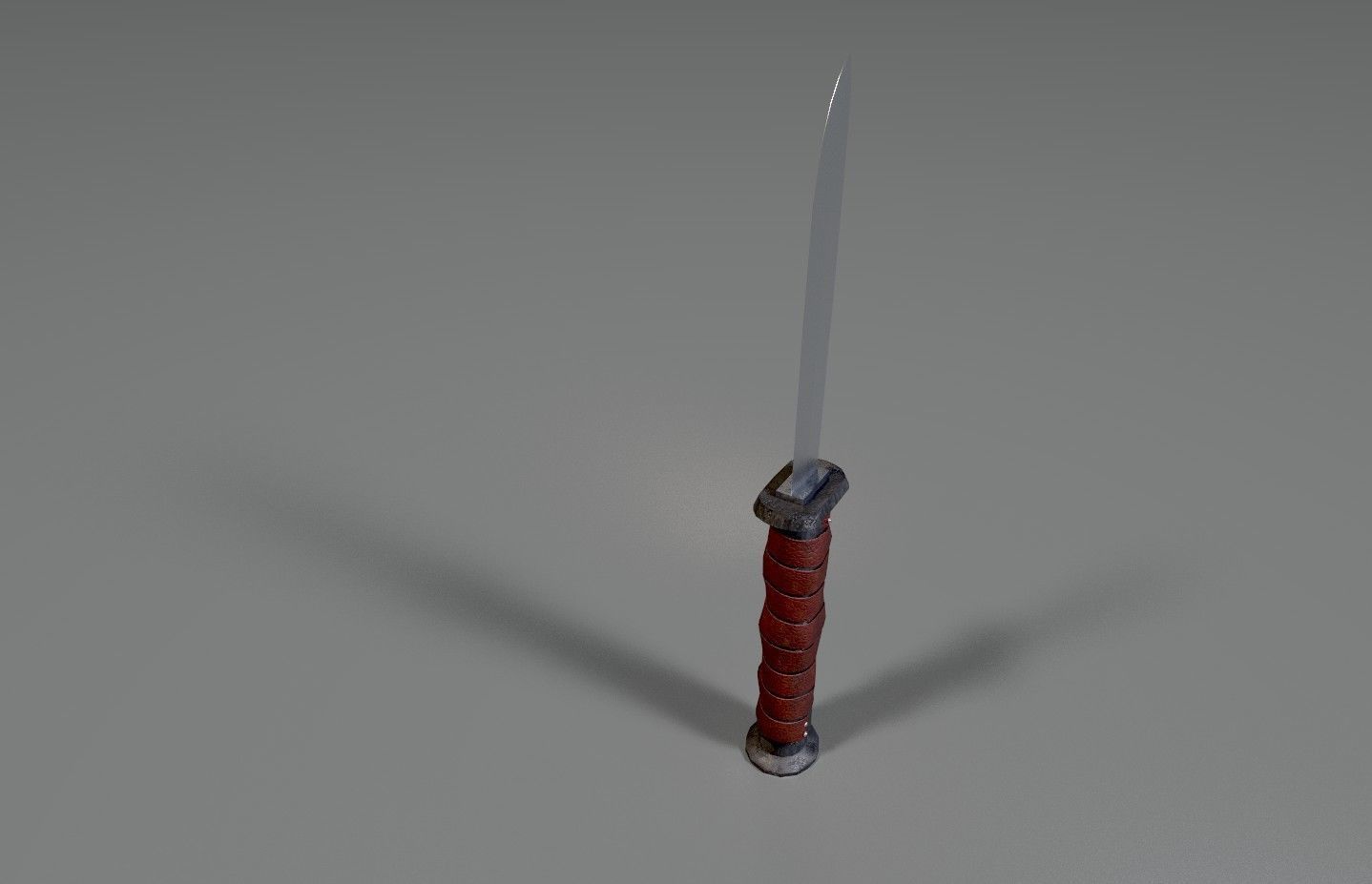 Combat Leather Wrapped Knife  Low-poly 3D model_2