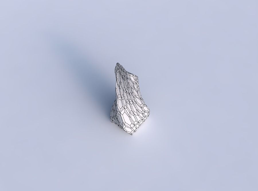 Vase twisted top bent quadratic with bubbles 3D print model_6