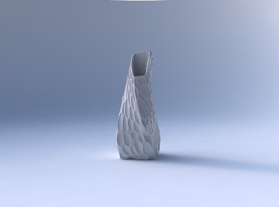 Vase twisted top bent quadratic with bubbles 3D print model_4