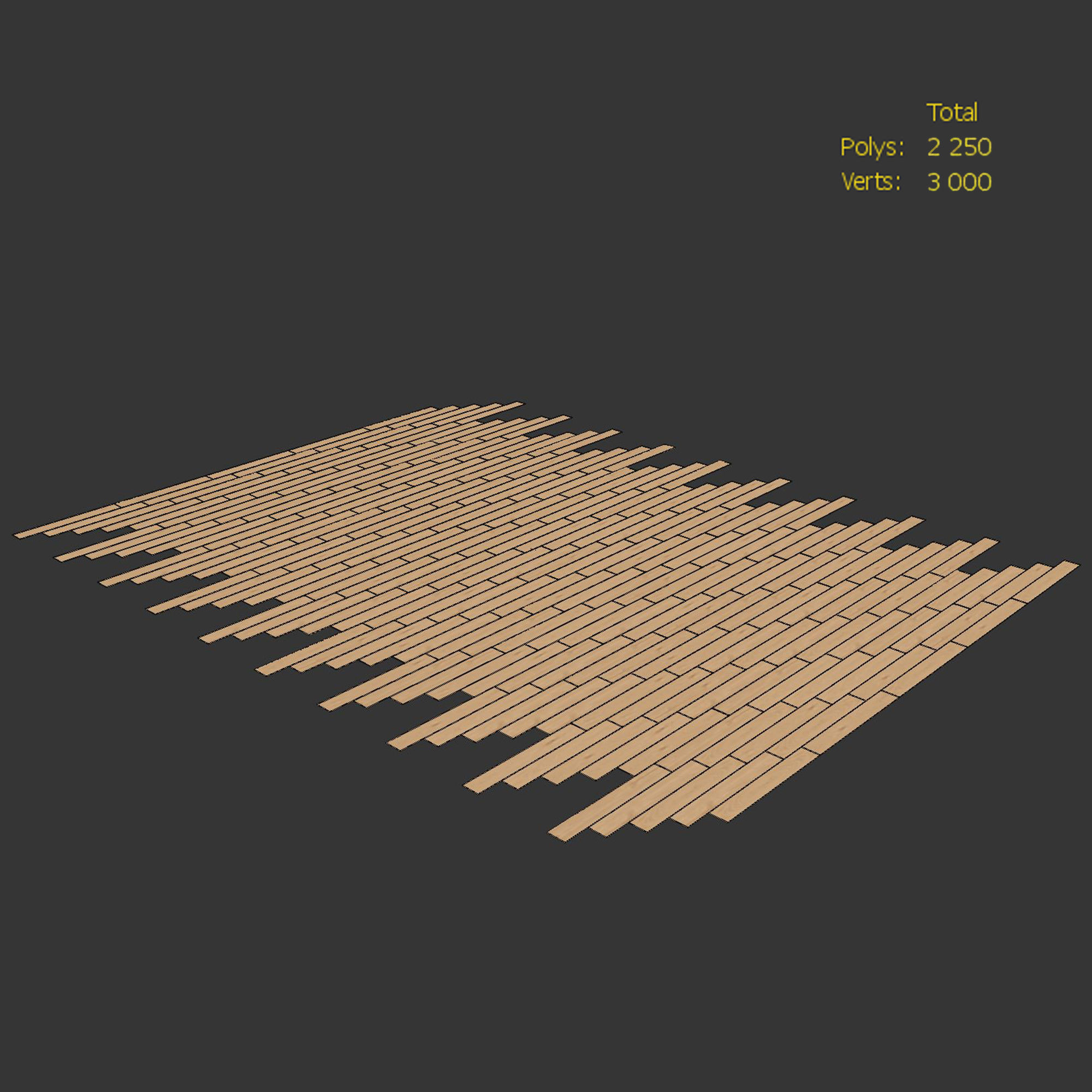 Wood Floor Oak Natural Sanded 3D model_3