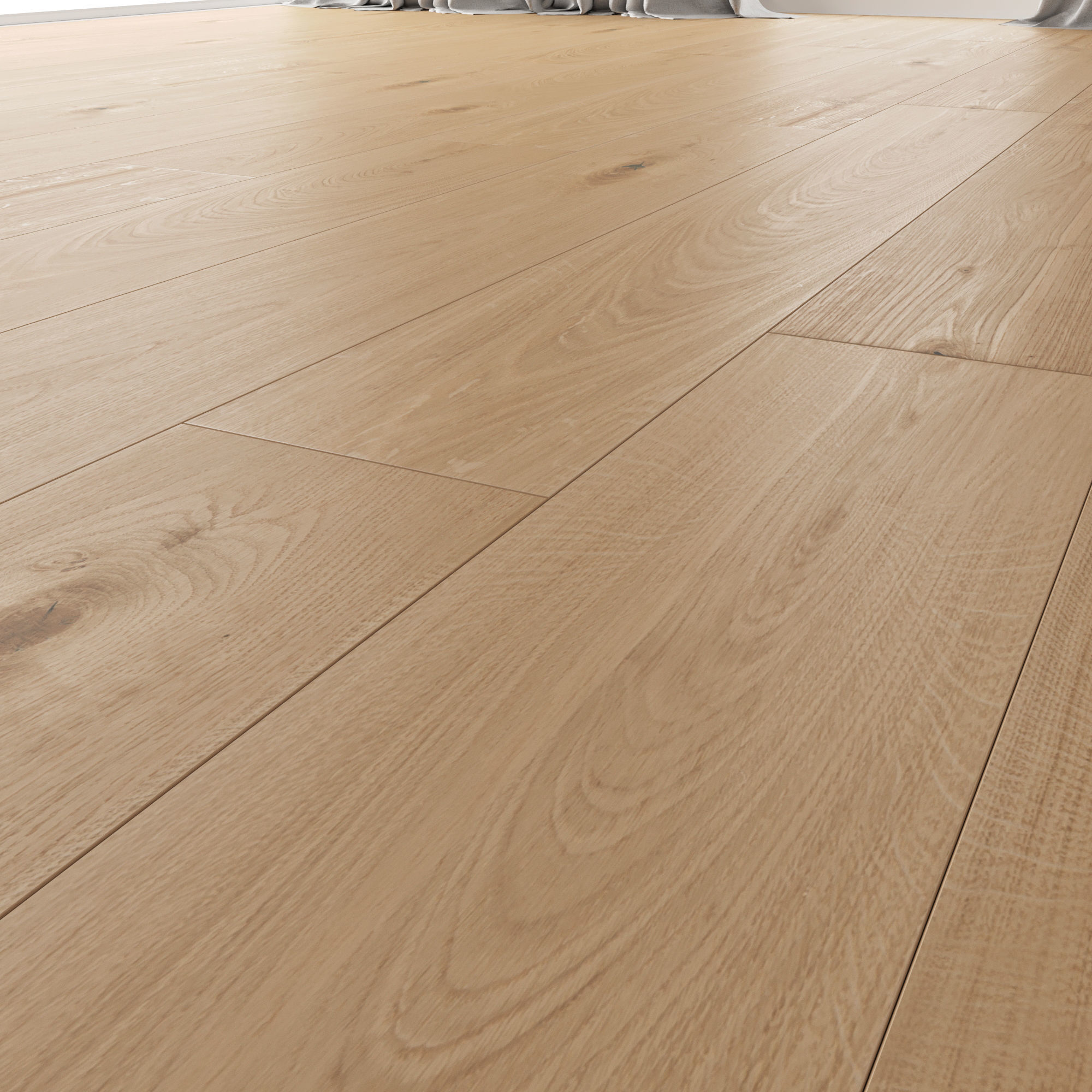 Wood Floor Oak Natural Sanded 3D model_2