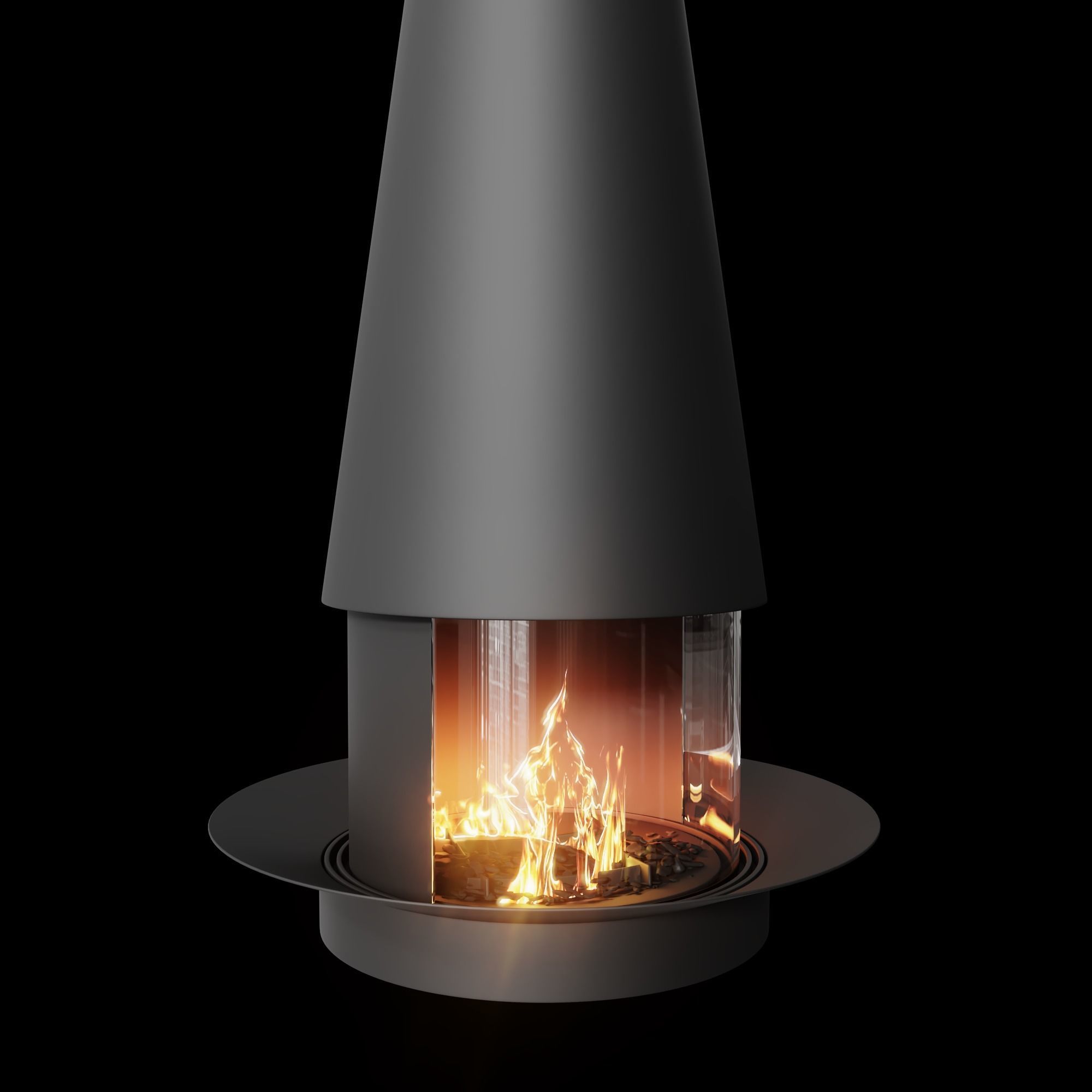 Photorealistic Fireplace Animated CORONA Low-poly 3D model_3