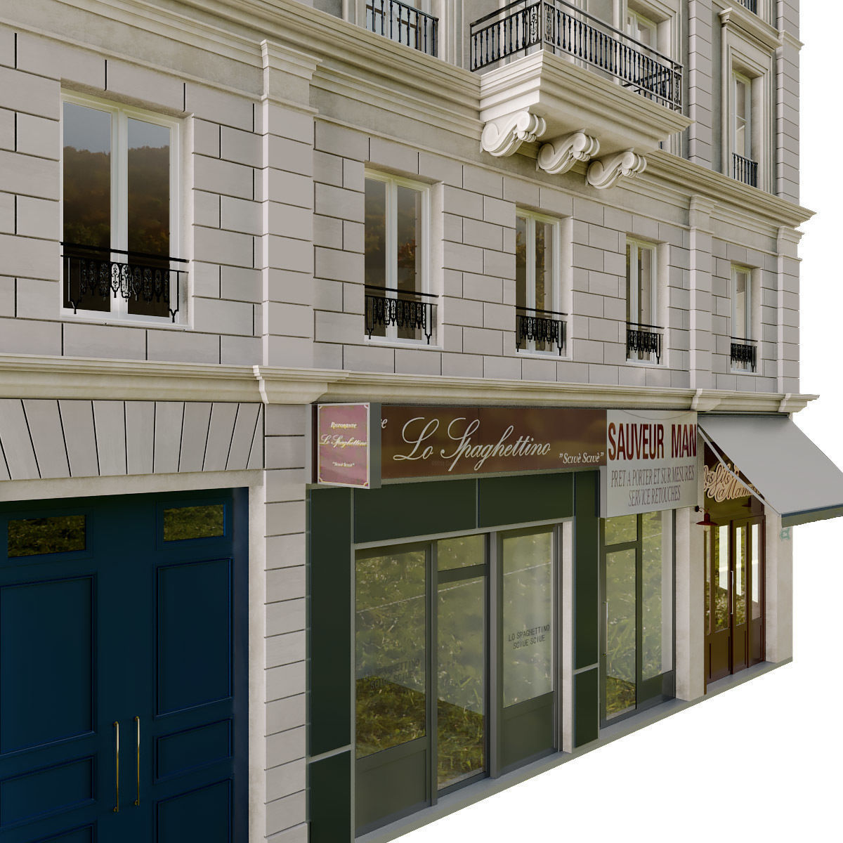 Paris Facade 5 3D model_1