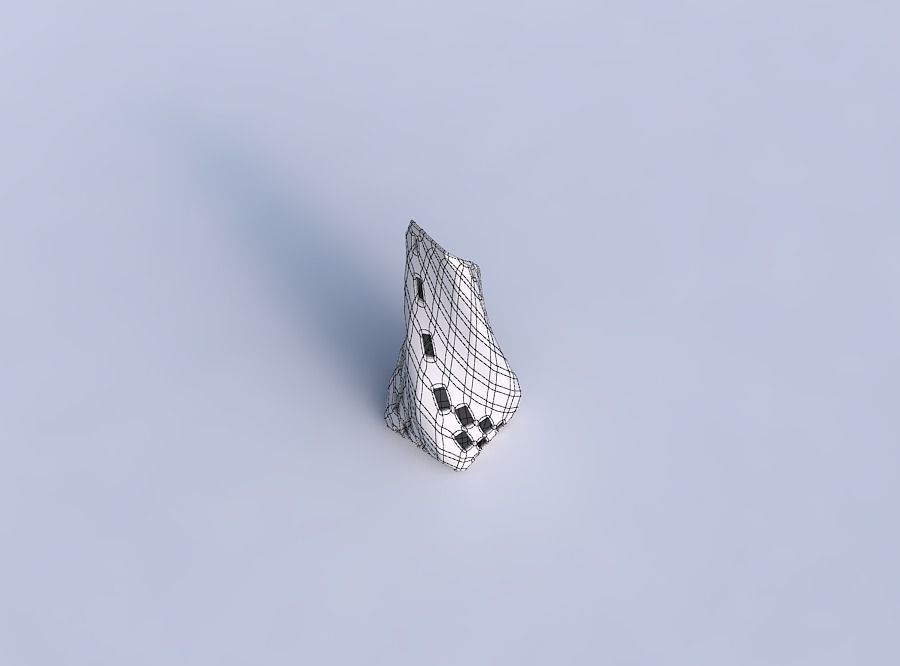 Vase twisted top bent quadratic with checker grid lattice 3 3D print model_6
