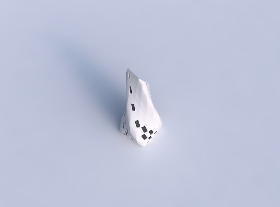 Vase twisted top bent quadratic with checker grid lattice 3 3D print model_1