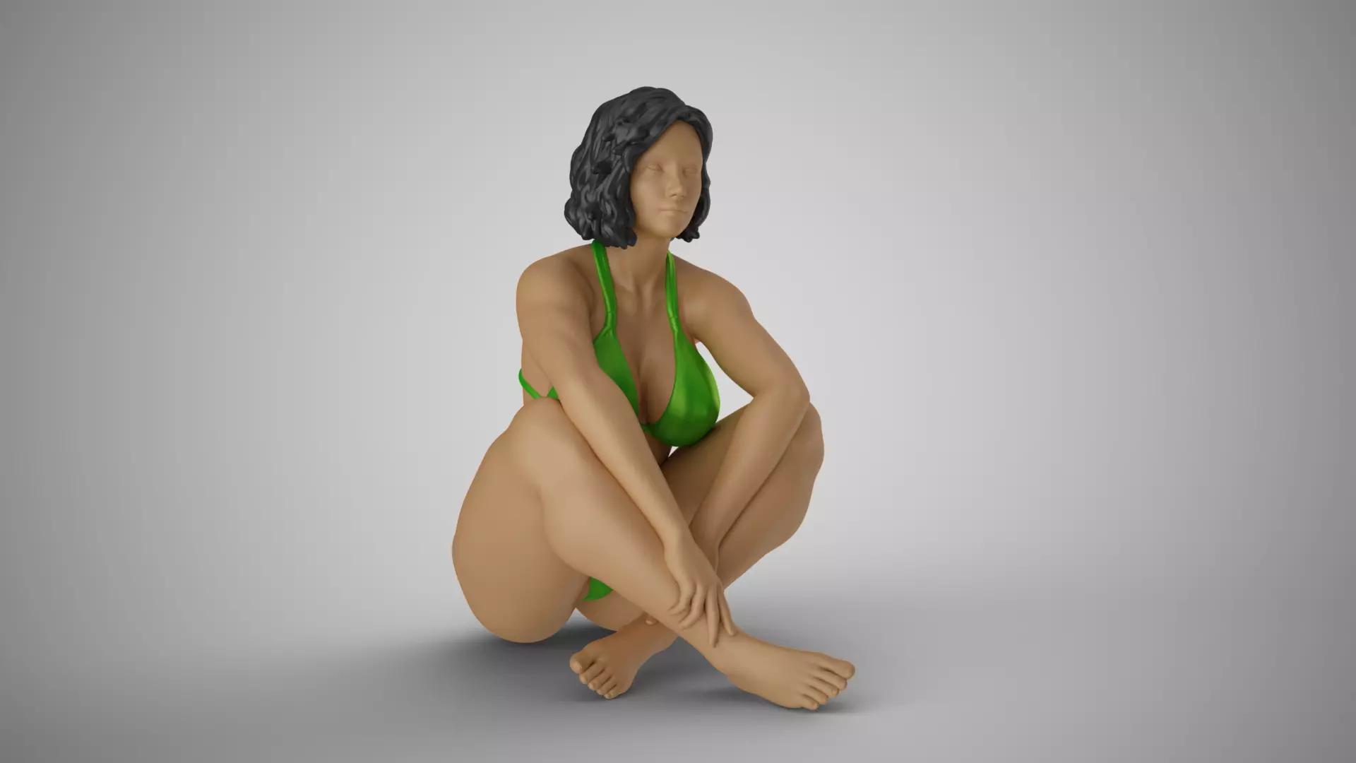 Woman Sit Cross Legged 3D print model