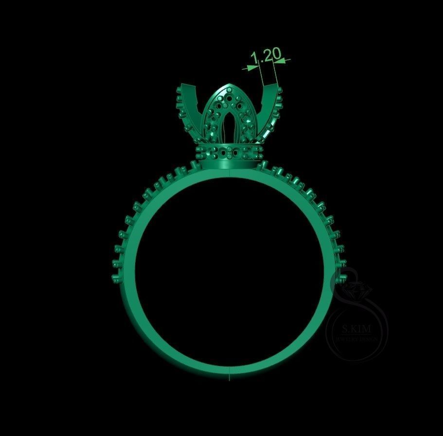 Tulip ring many sizes 3D print model_5