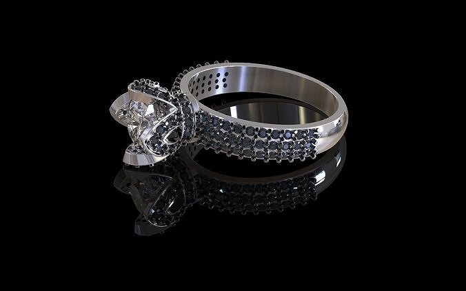 Tulip ring many sizes 3D print model
