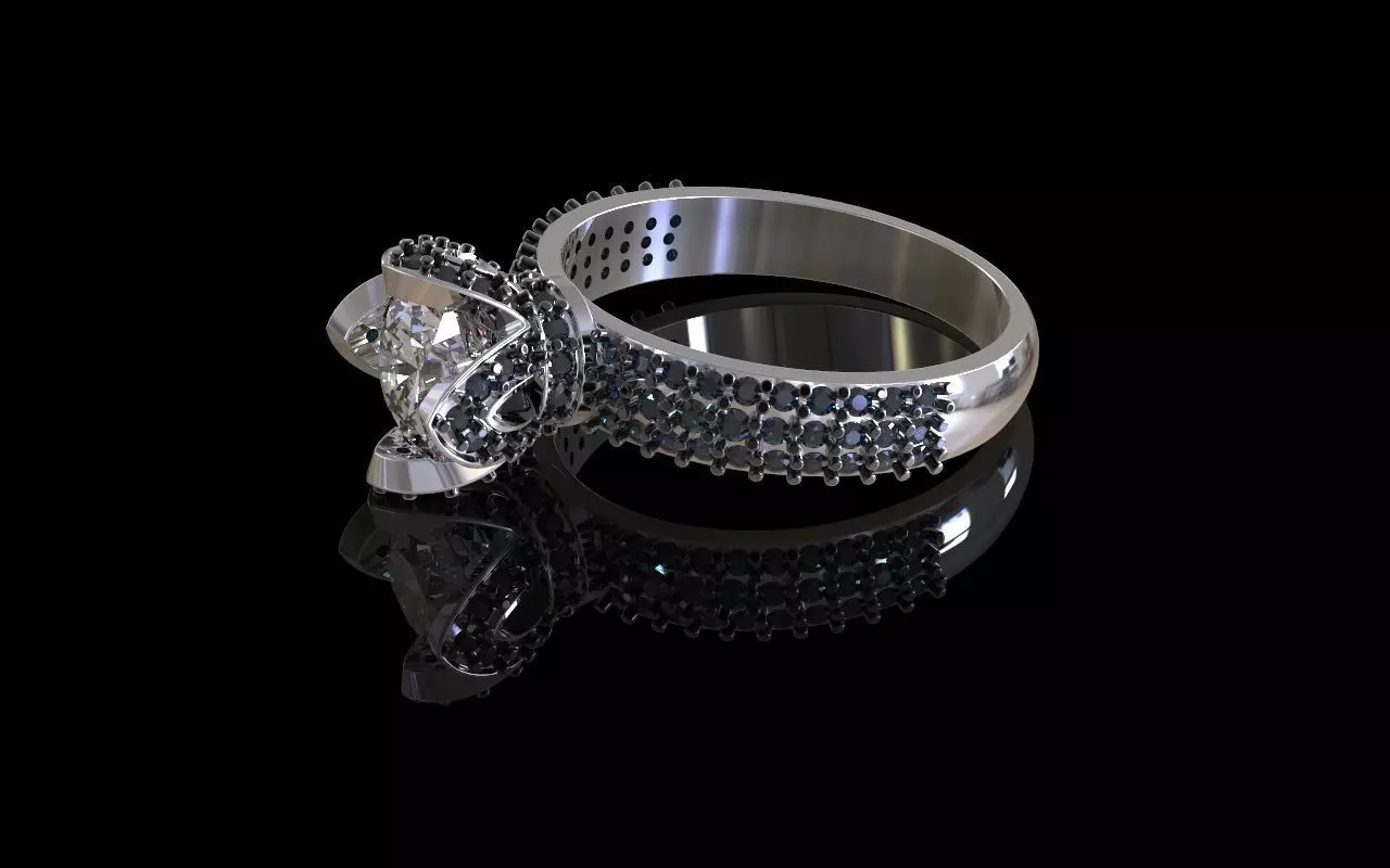 Tulip ring many sizes 3D print model_0