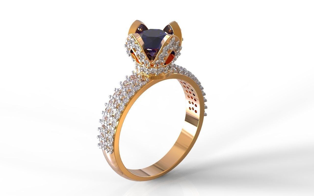 Tulip ring many sizes 3D print model_1