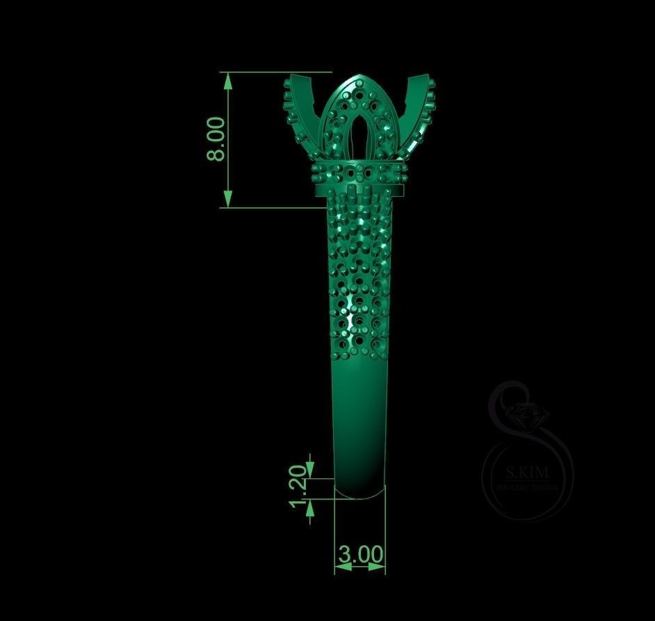 Tulip ring many sizes 3D print model_4