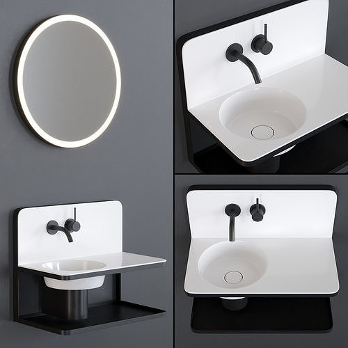 Alape Steel 19 Wall mounted vanity unit Low-poly 3D model