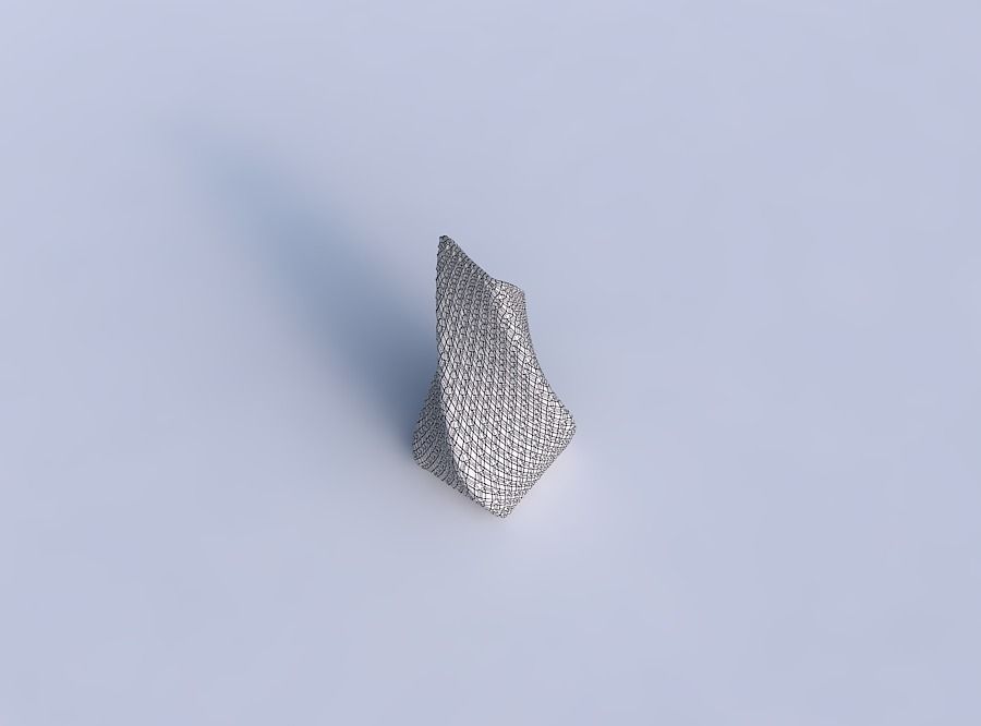 Vase twisted top bent quadratic with diagonal grid bulges 3D print model_6