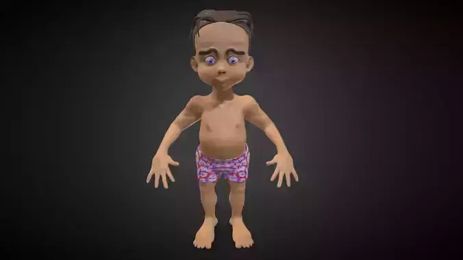 Cartoony Boy Rigged