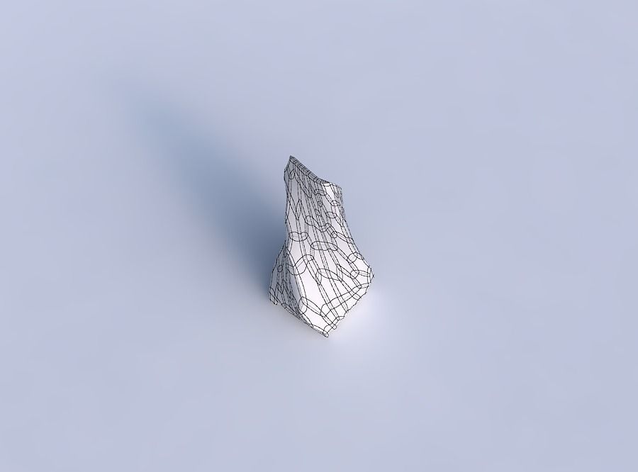 Vase twisted top bent quadratic with fine organic cells 3D print model_6