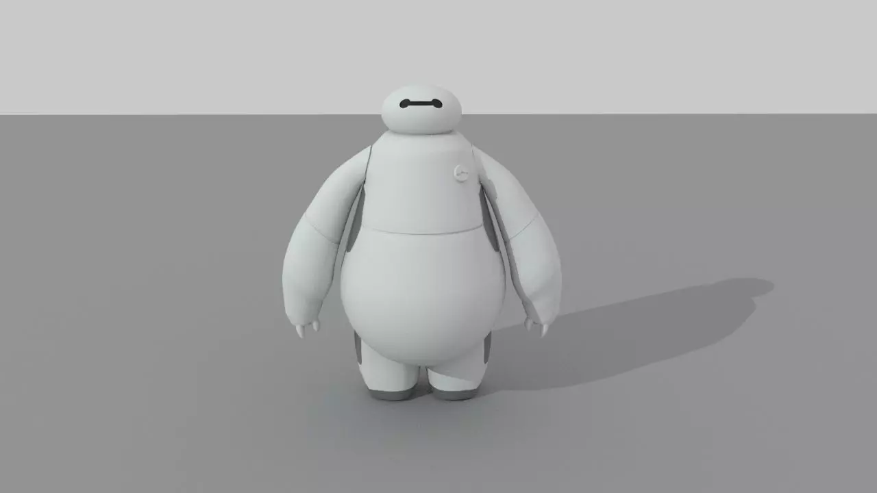 baymax big hero character Free low-poly 3D model_0