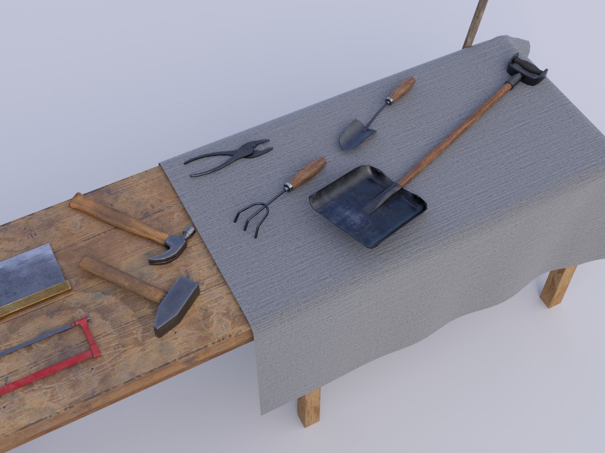 PBR Assets - Farm Tools Low-poly 3D model_9