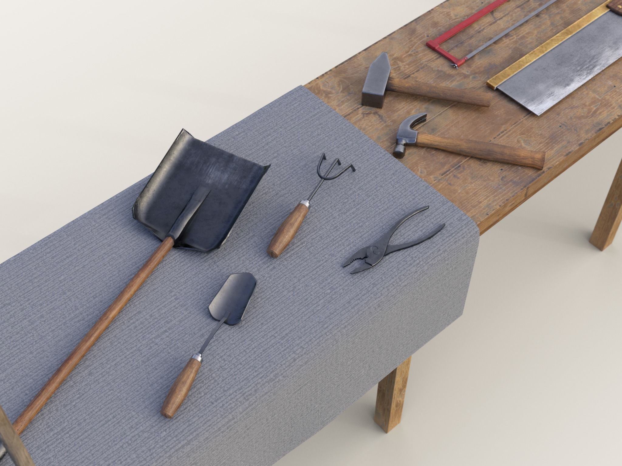 PBR Assets - Farm Tools Low-poly 3D model_1